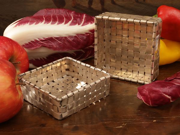 Pair of silver baskets, Brandimarte  (Florence, 1960s)  - Auction Florentine Style - Maison Bibelot - Casa d'Aste Firenze - Milano