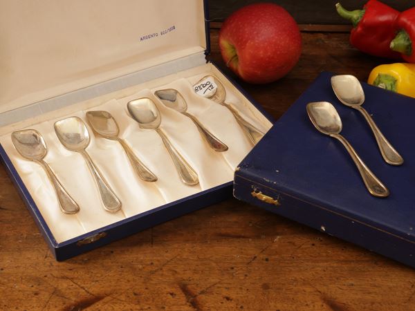 Series of twelve silver ice cream spoons  (Padua, 1970s)  - Auction Florentine Style - Maison Bibelot - Casa d'Aste Firenze - Milano