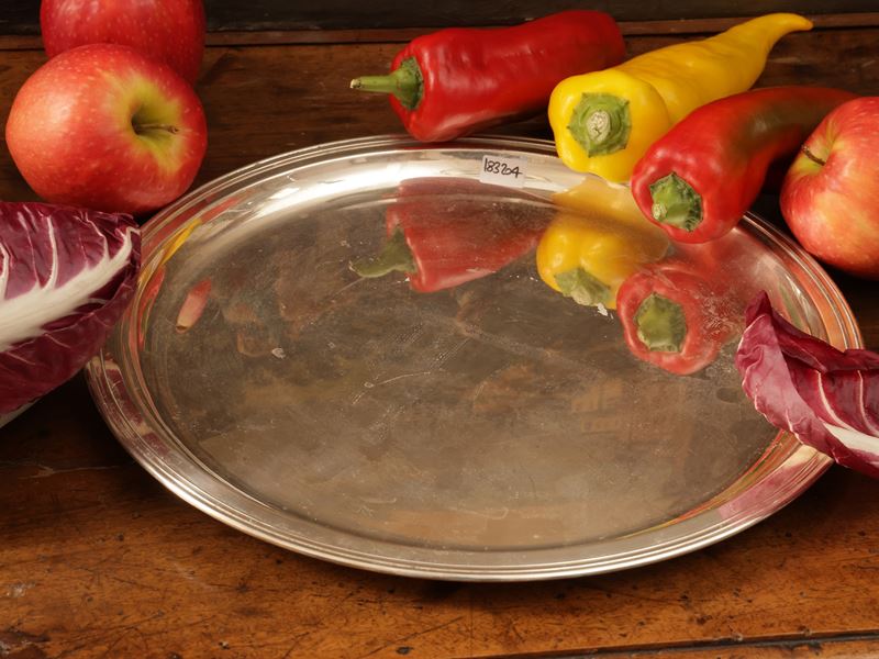 Vassoio circolare in argento