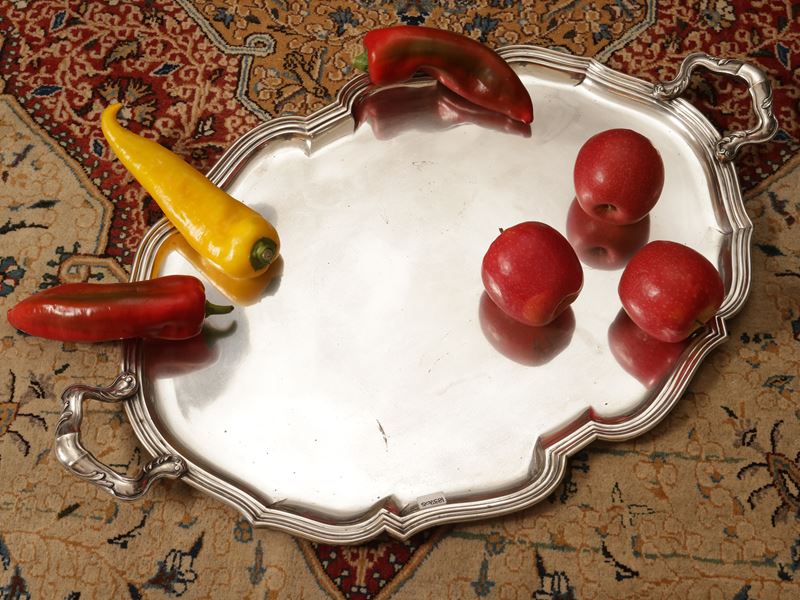 Vassoio a guantiera in argento