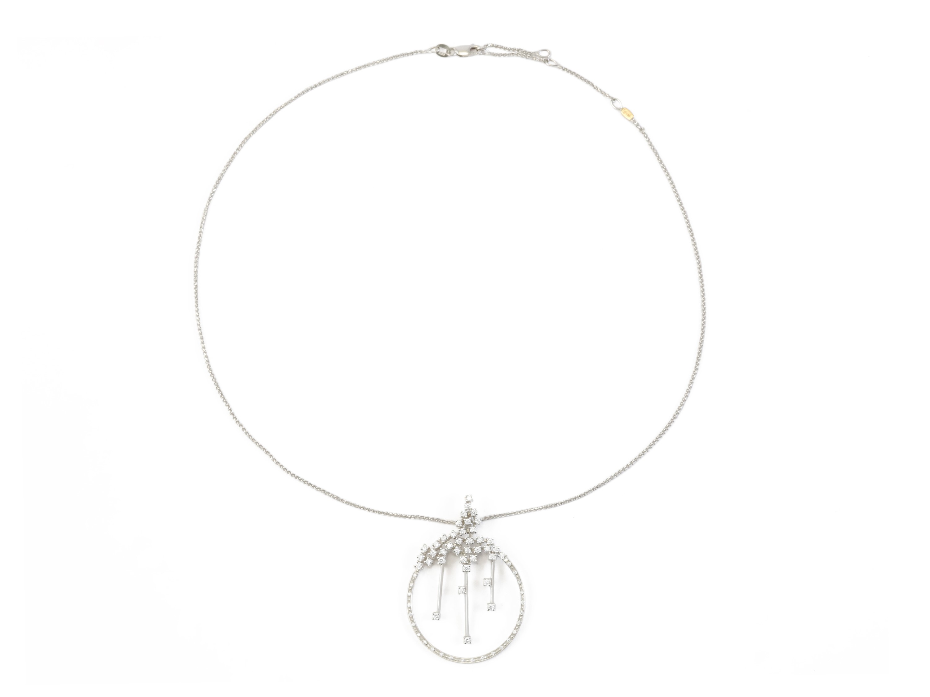 Recarlo, catenina con pendente in oro bianco e piccoli diamanti