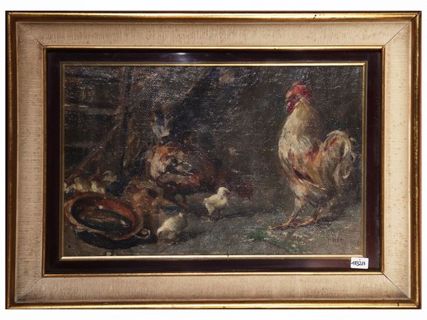 Giuseppe Uva : Glimpse of farmyard  - Auction Light of Tuscany: Masters of the Twentieth Century - Maison Bibelot - Casa d'Aste Firenze - Milano
