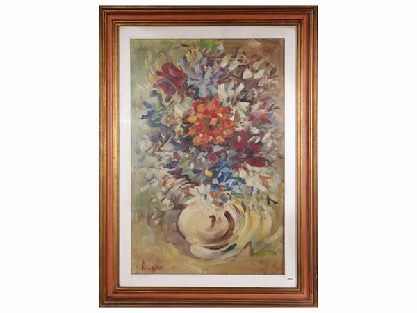 Enzo Pregno : Vaso di fiori  - Asta Luce di Toscana: Maestri del Novecento - Maison Bibelot - Casa d'Aste Firenze - Milano