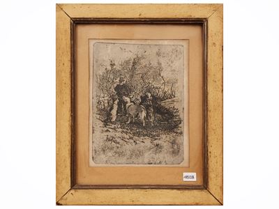 Diego Martelli e i suoi cani (acquaforte, circa 1885)