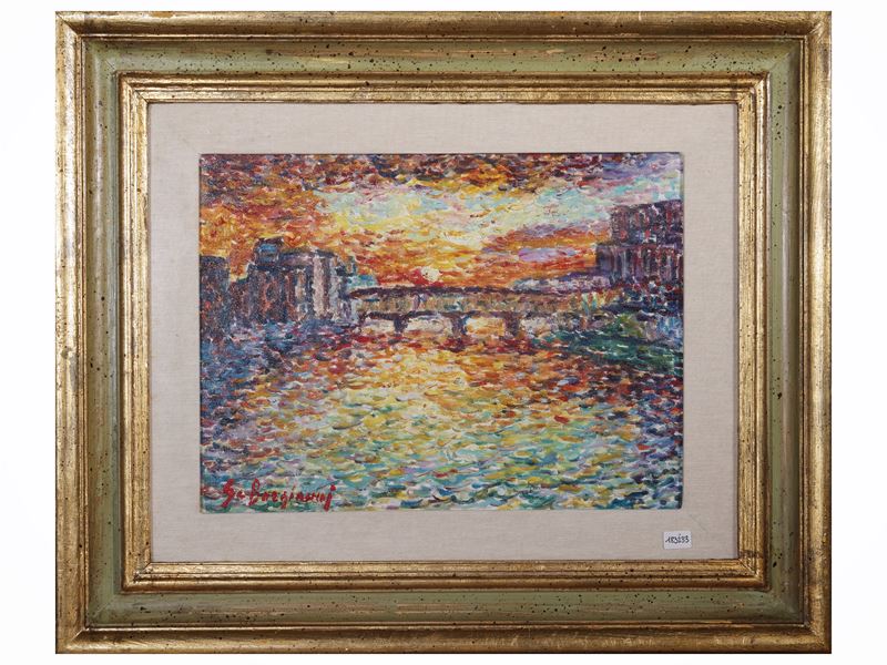 Ponte vecchio al tramonto