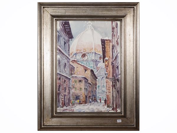 Giovanni Ospitali : Snow-covered Florence  - Auction Light of Tuscany: Masters of the Twentieth Century - Maison Bibelot - Casa d'Aste Firenze - Milano