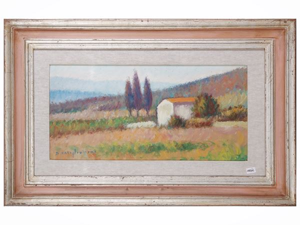 Dino Migliorini : Paesaggio toscano  - Asta Luce di Toscana: Maestri del Novecento - Maison Bibelot - Casa d'Aste Firenze - Milano