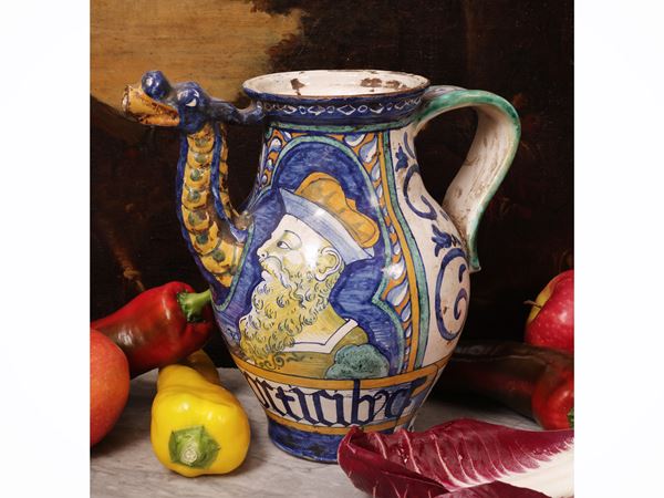 Majolica pharmacy jar, Bottega dei Pompei