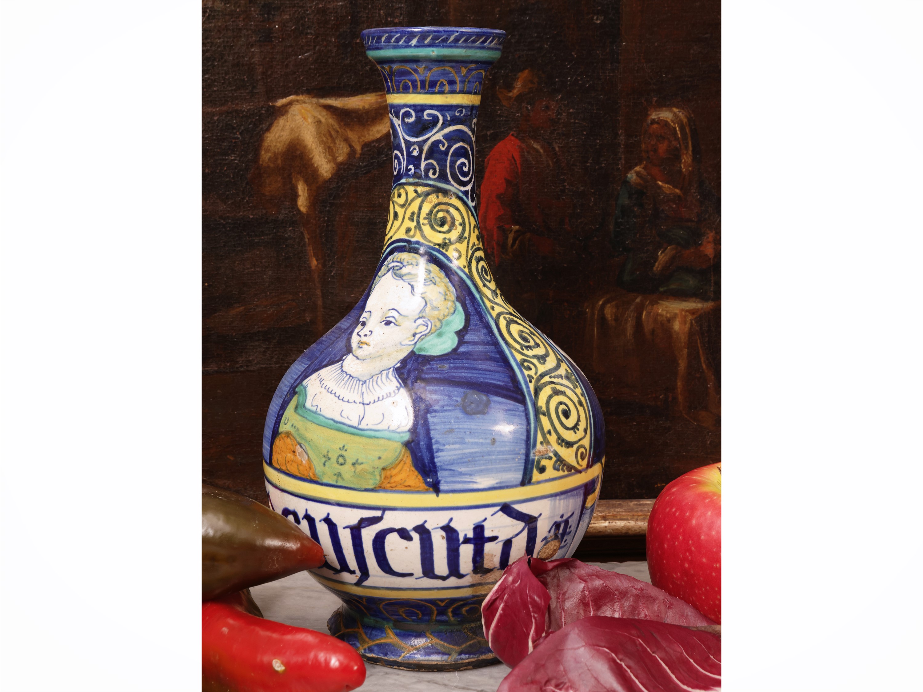 Fiasca in Maiolica, Bottega dei Pompei