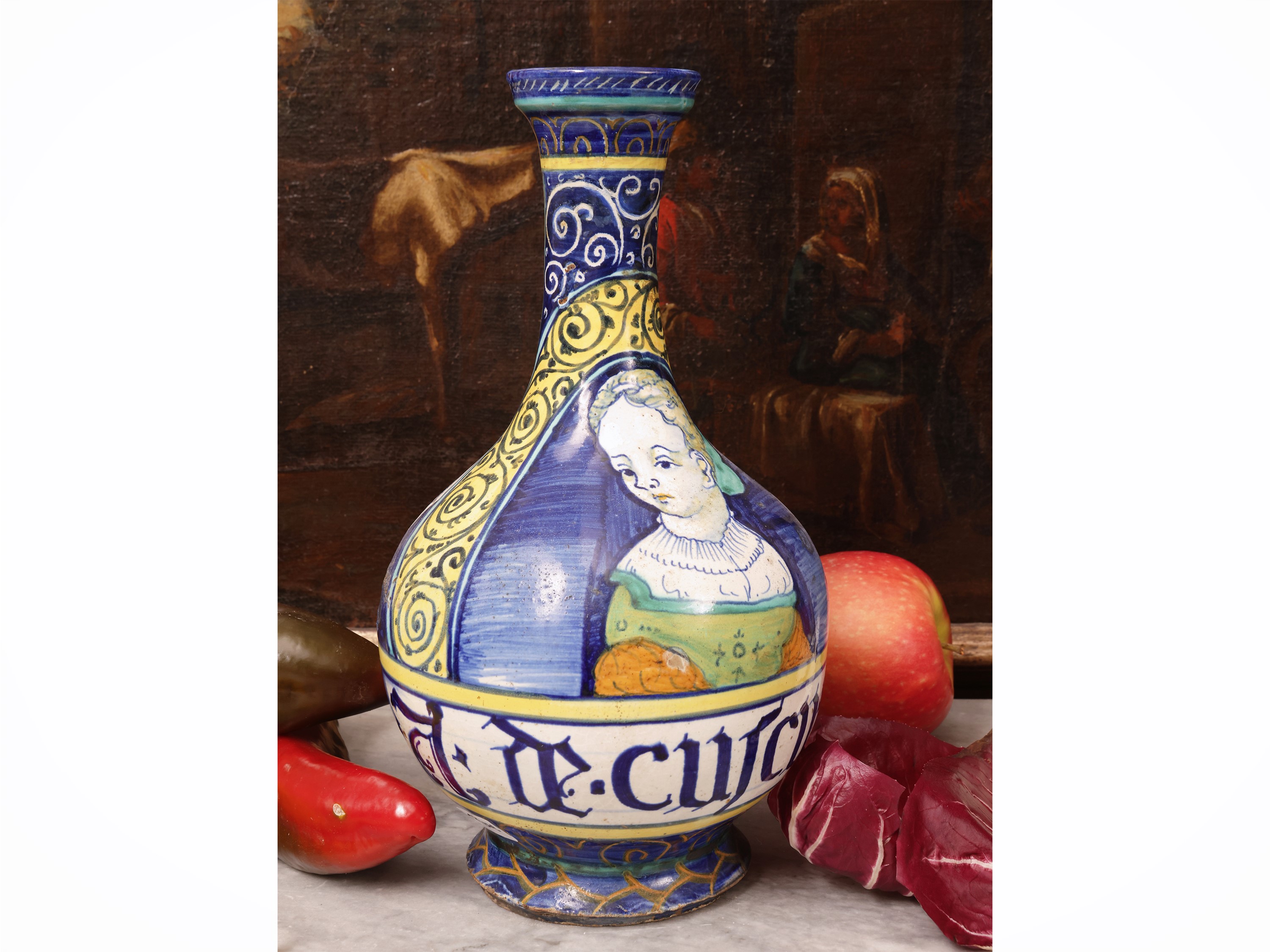 Fiasca in Maiolica, Bottega dei Pompei