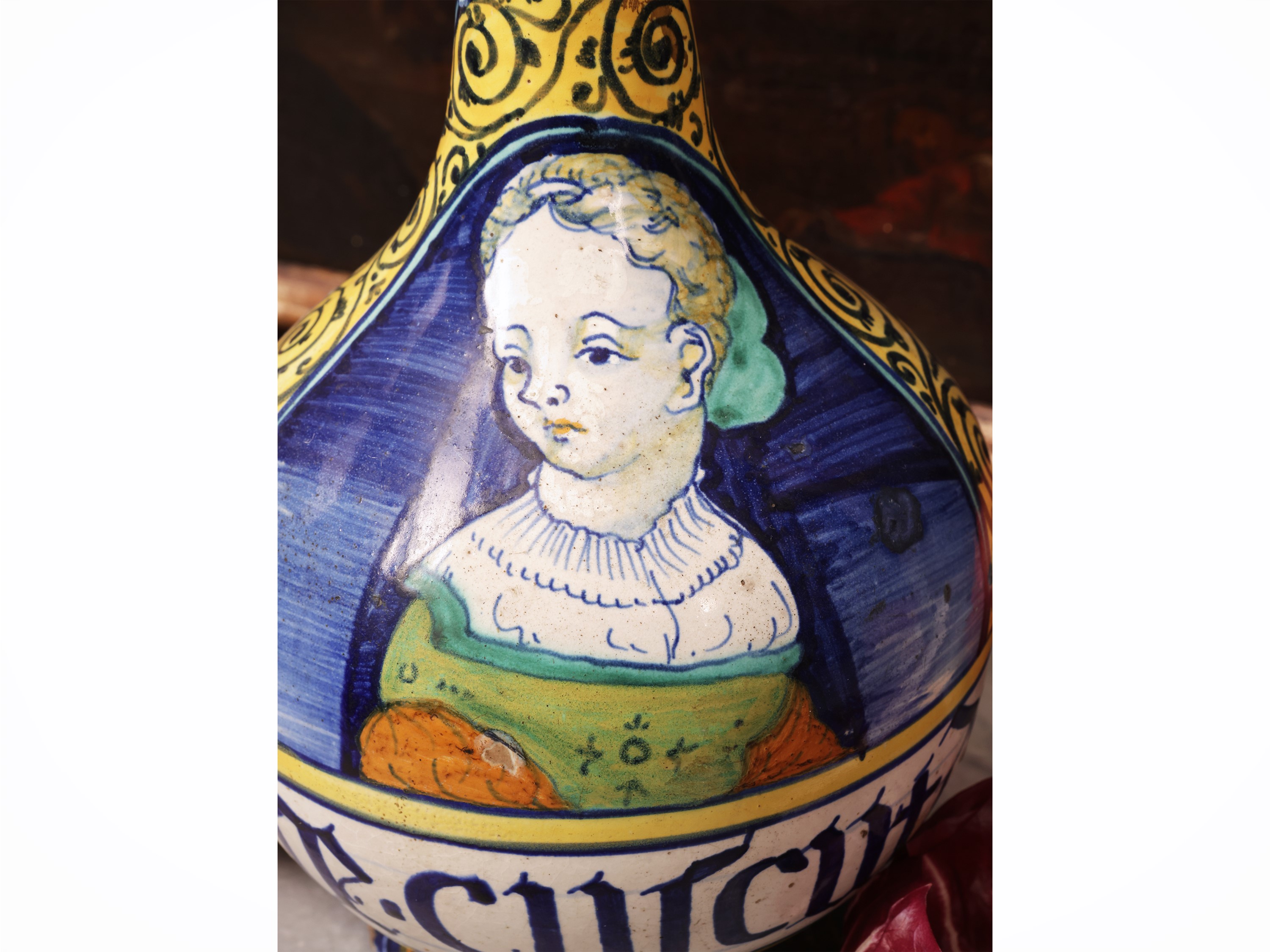 Fiasca in Maiolica, Bottega dei Pompei
