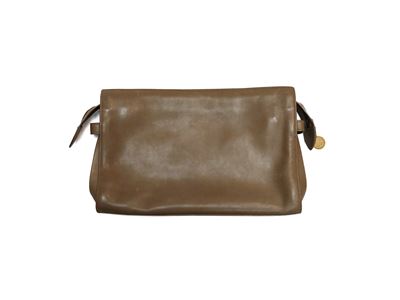 Gucci, Pochette in pelle beige con chiusura a zip e tasca interna