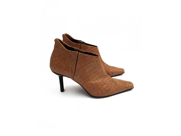 Bruno Magli - Stivaletto in pelle stampa cocco beige