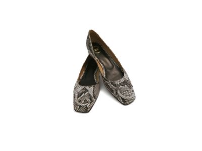 Cavalli Class, Ballerine in pitone bianco e nero con fibbia a forma di serpente