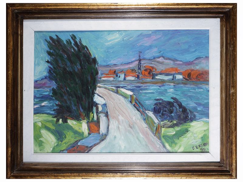 Franco Ferraro - Paesaggi, 1990, olio su tela, cm 50x70