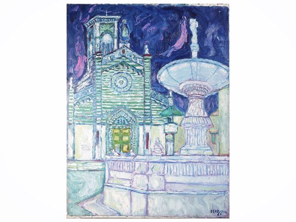Franco Ferraro - Country landscape and Prato Cathedral