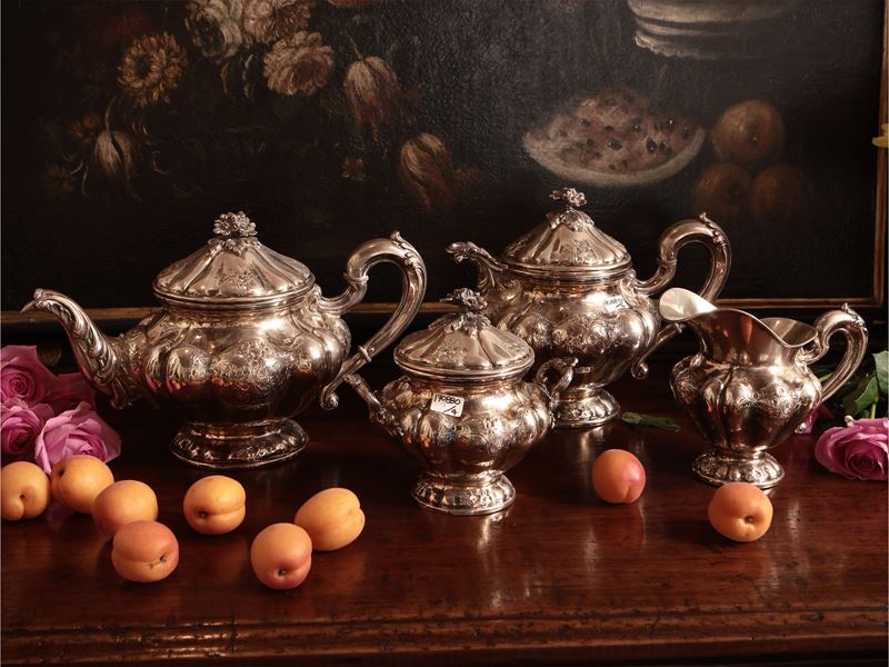 Servizio da tè e caffè in argento, Achille Proserpio