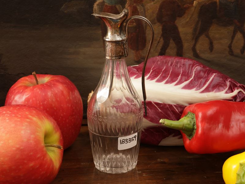 Ampolla in cristallo molato e argento