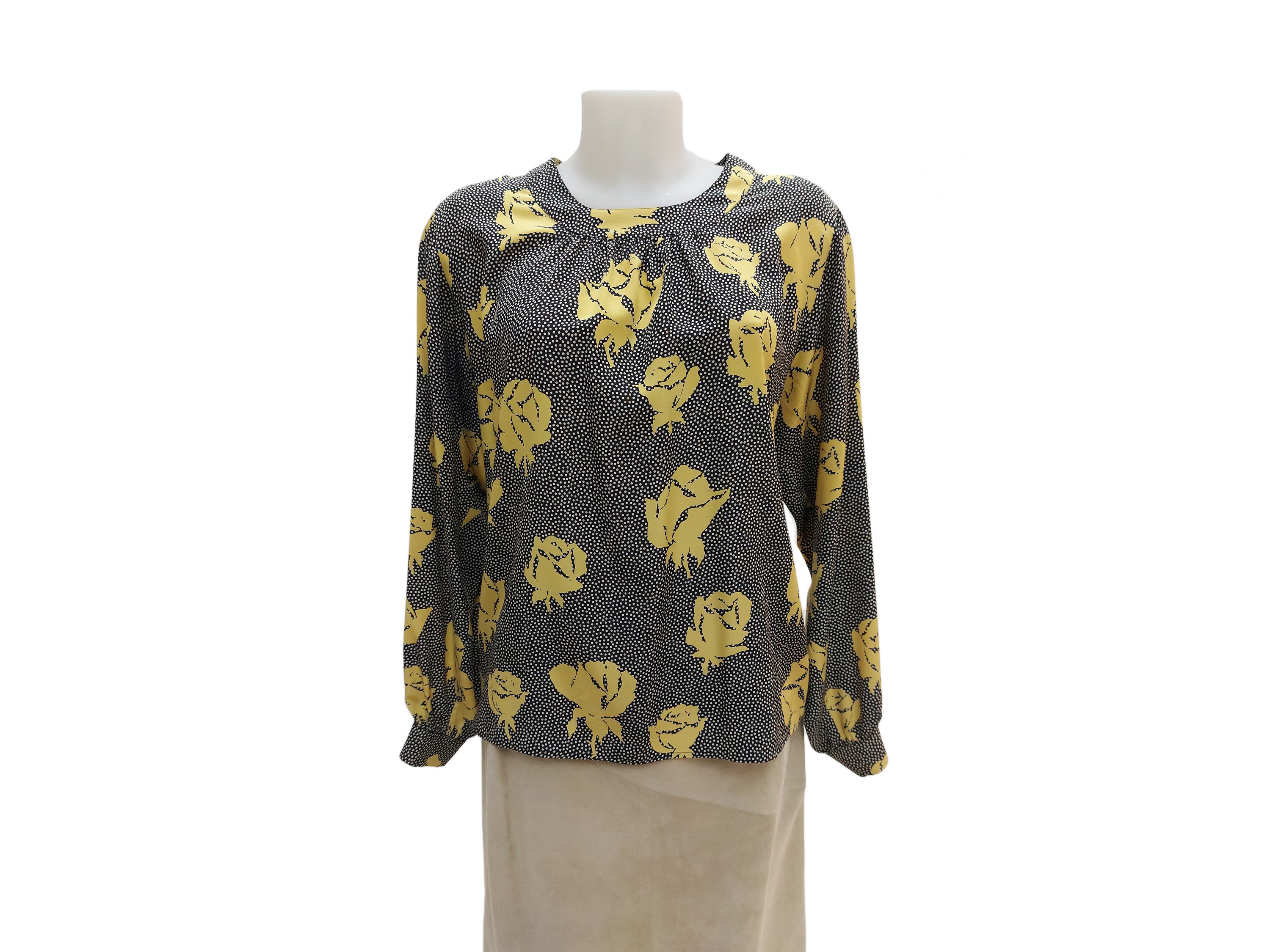 Mila Schon - Giacchina in lana gialla e camicia fantasia