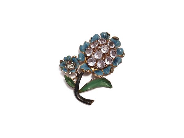Spilla d'epoca a forma di fiore  - Asta Vintagemania - Maison Bibelot - Casa d'Aste Firenze - Milano