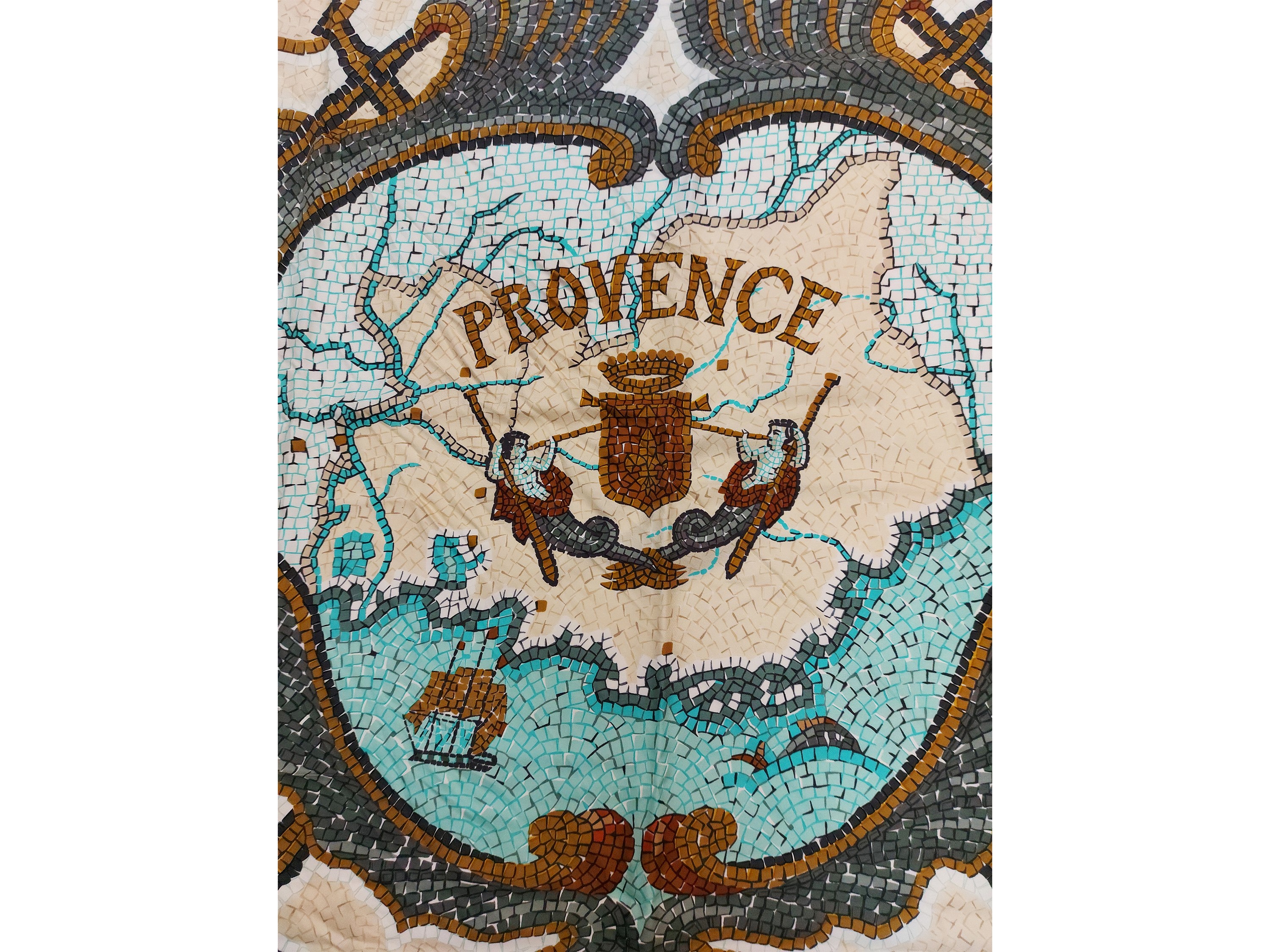 Hermès, Foulard in seta 'Provence', cm 88x89