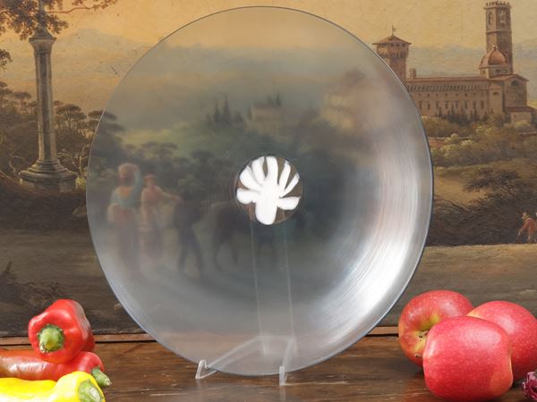 Winter blown glass plate, Laura Diaz de Santillana for Venini, 1981