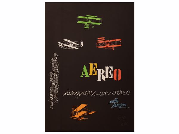 Fabio De Poli : Aereo  (XX/XXI secolo)  - Asta Opere su carta - Maison Bibelot - Casa d'Aste Firenze - Milano