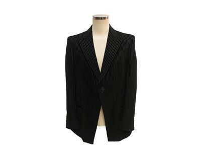 Valentino, Completo da uomo in velluto rigato nero, taglia 56
