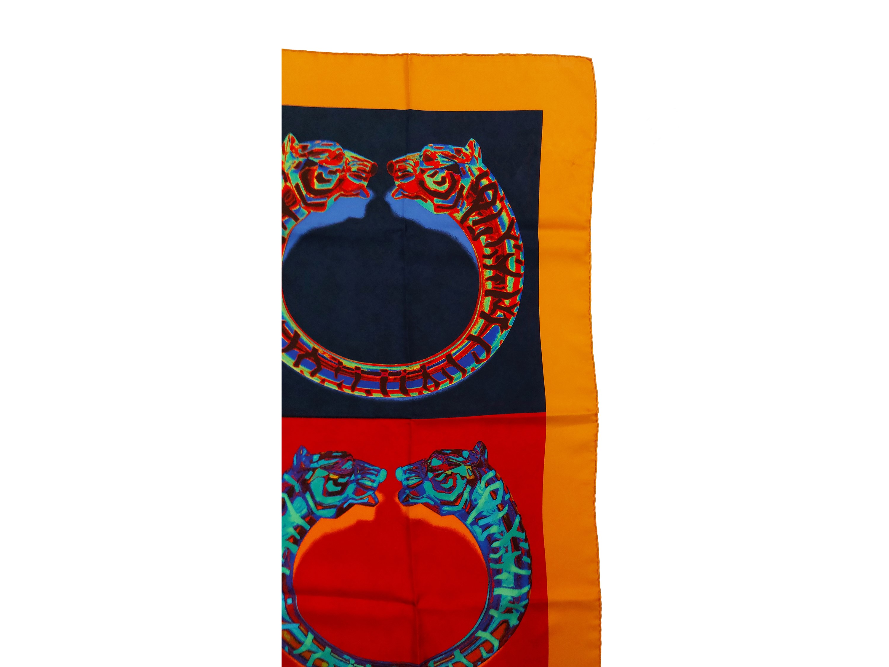 Cartier - Foulard in seta rossa e blu