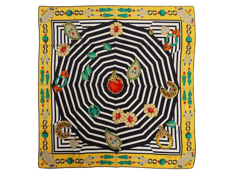 Must de Cartier - Foulard in seta bianca e nera