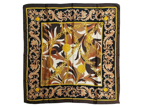 Versace - Brown silk scarf