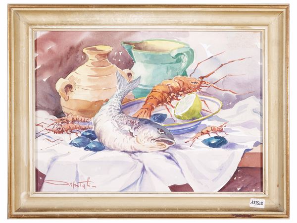 Giovanni Ospitali : Natura morta  - Asta Luce di Toscana: Maestri del Novecento - Maison Bibelot - Casa d'Aste Firenze - Milano