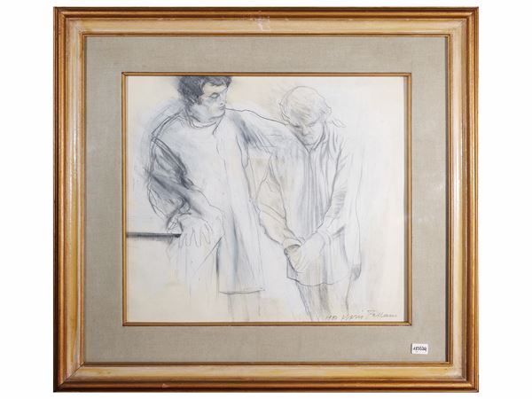 Mario Fallani : Due figure 1980  - Asta Luce di Toscana: Maestri del Novecento - Maison Bibelot - Casa d'Aste Firenze - Milano