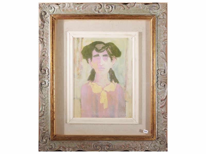 Marcello Boccacci - Lorenza 1969, olio su cartone