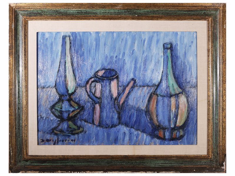 Dino Migliorini - Natura morta, olio su faesite