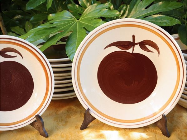 Set of ceramic garden plates, Sangallo Manufacture
