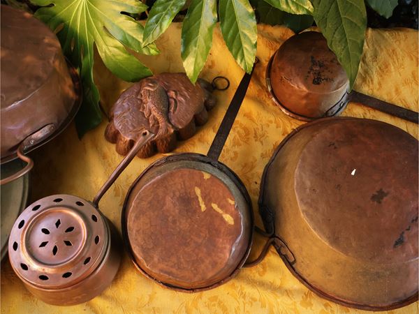 Lotto di accessori da cucina in rame