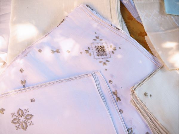 Two linen and cotton tablecloths