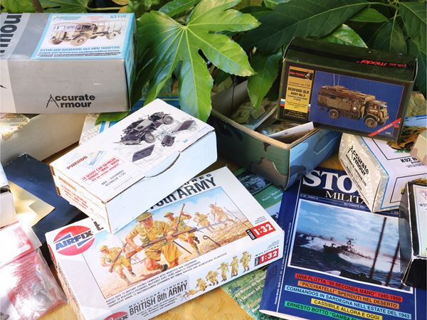 Collection of vintage military models