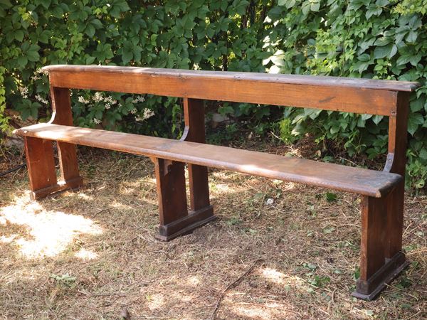 Large rustic bench in soft wood