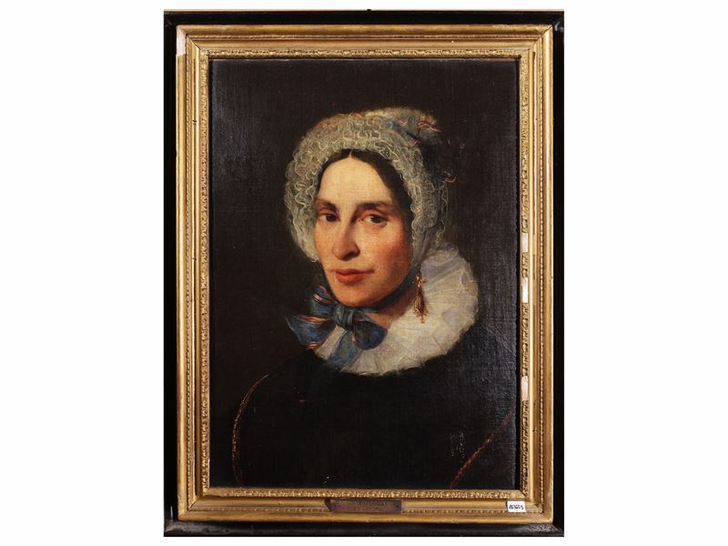 Michelangelo Grigoletti Attribuito - Ritratto di dama con cuffietta