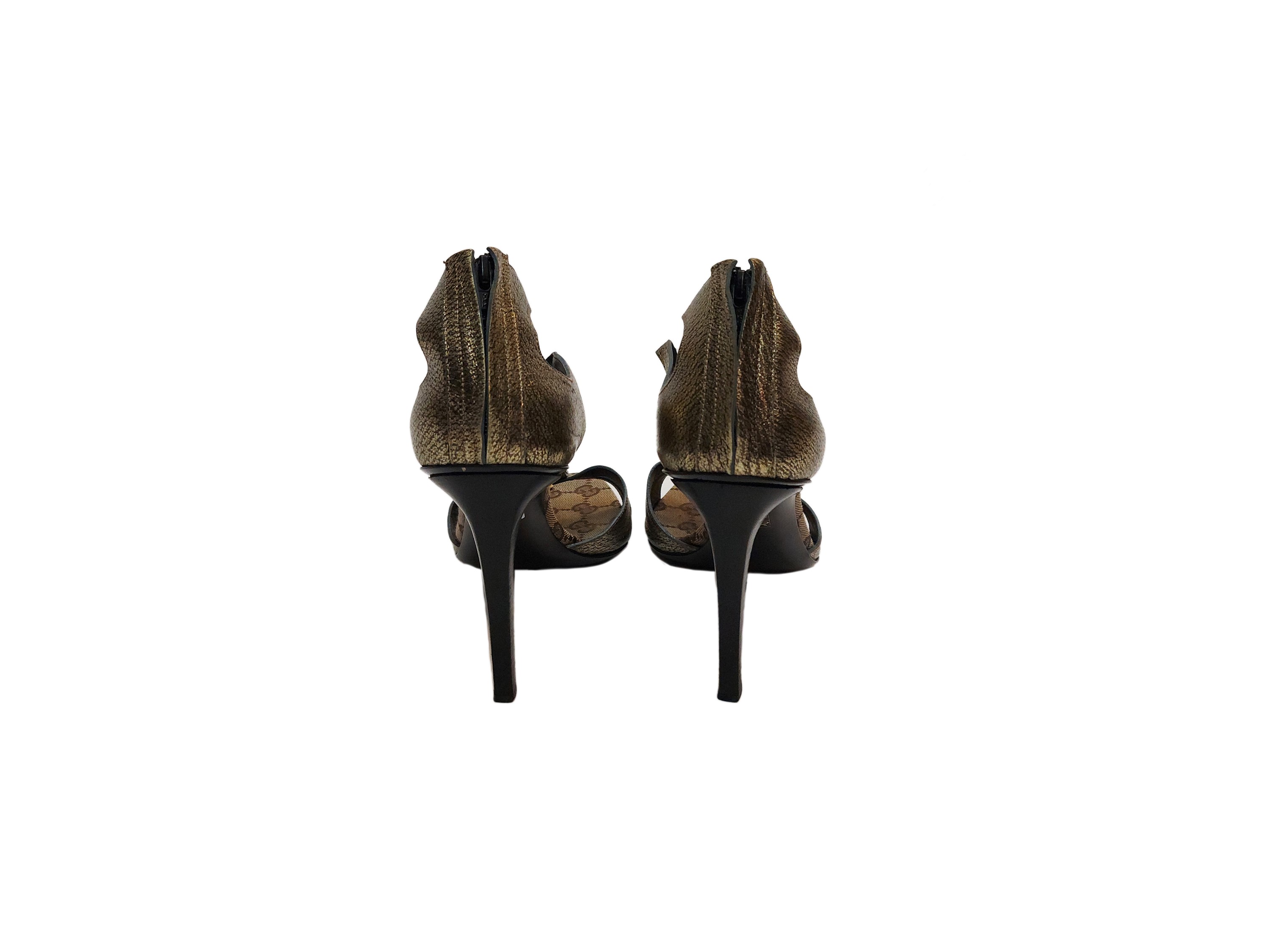 Gucci - Sandali Gioiello in Pelle Metallizzata Oro By Tom Ford
