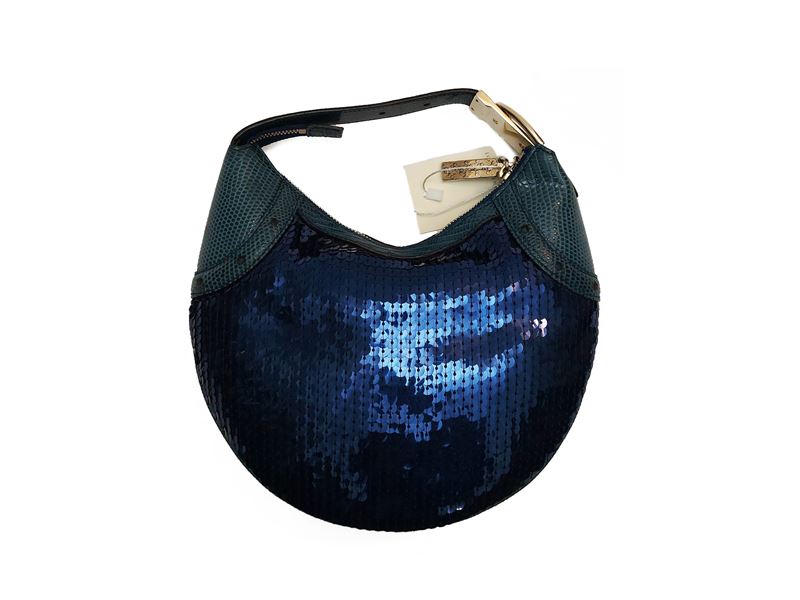 Gucci - Borsetta gioiello a mano in paillettes blu