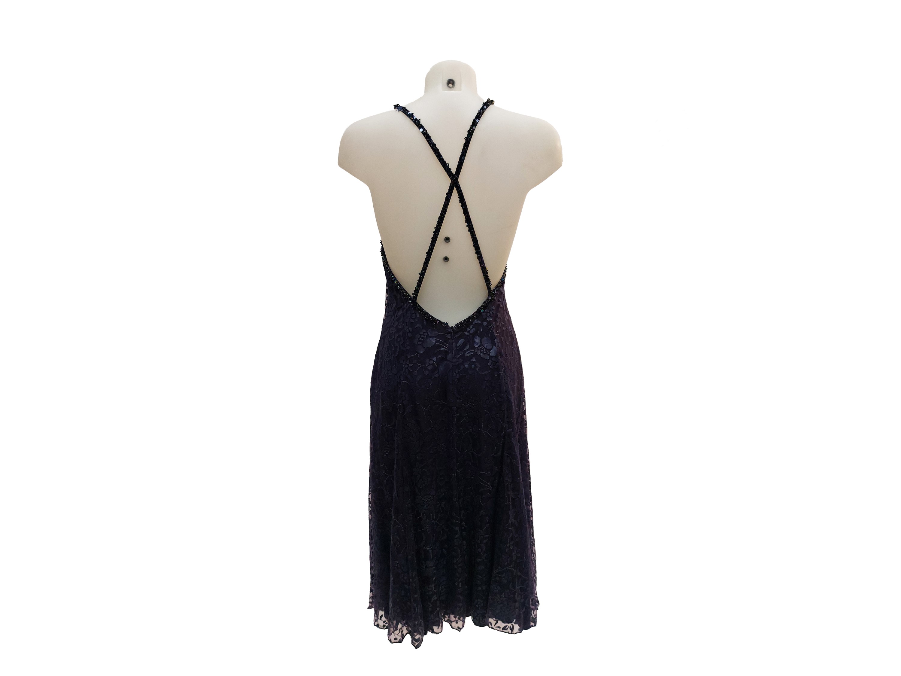 Armani Collezioni, Abito da sera in tulle viola con finiture gioiello