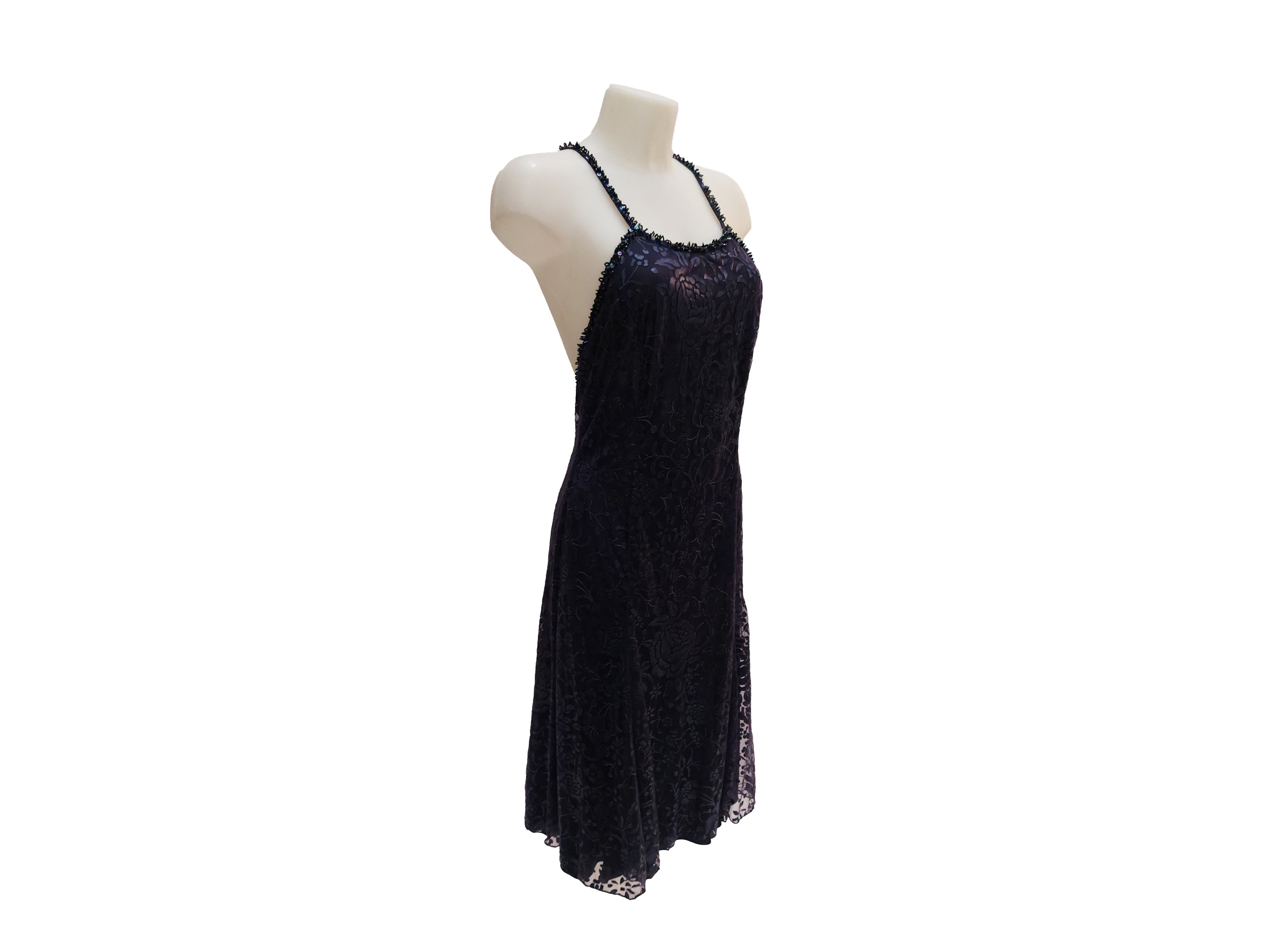Armani Collezioni, Abito da sera in tulle viola con finiture gioiello