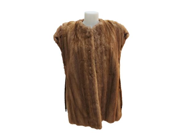Gilet in pelliccia di visone beige