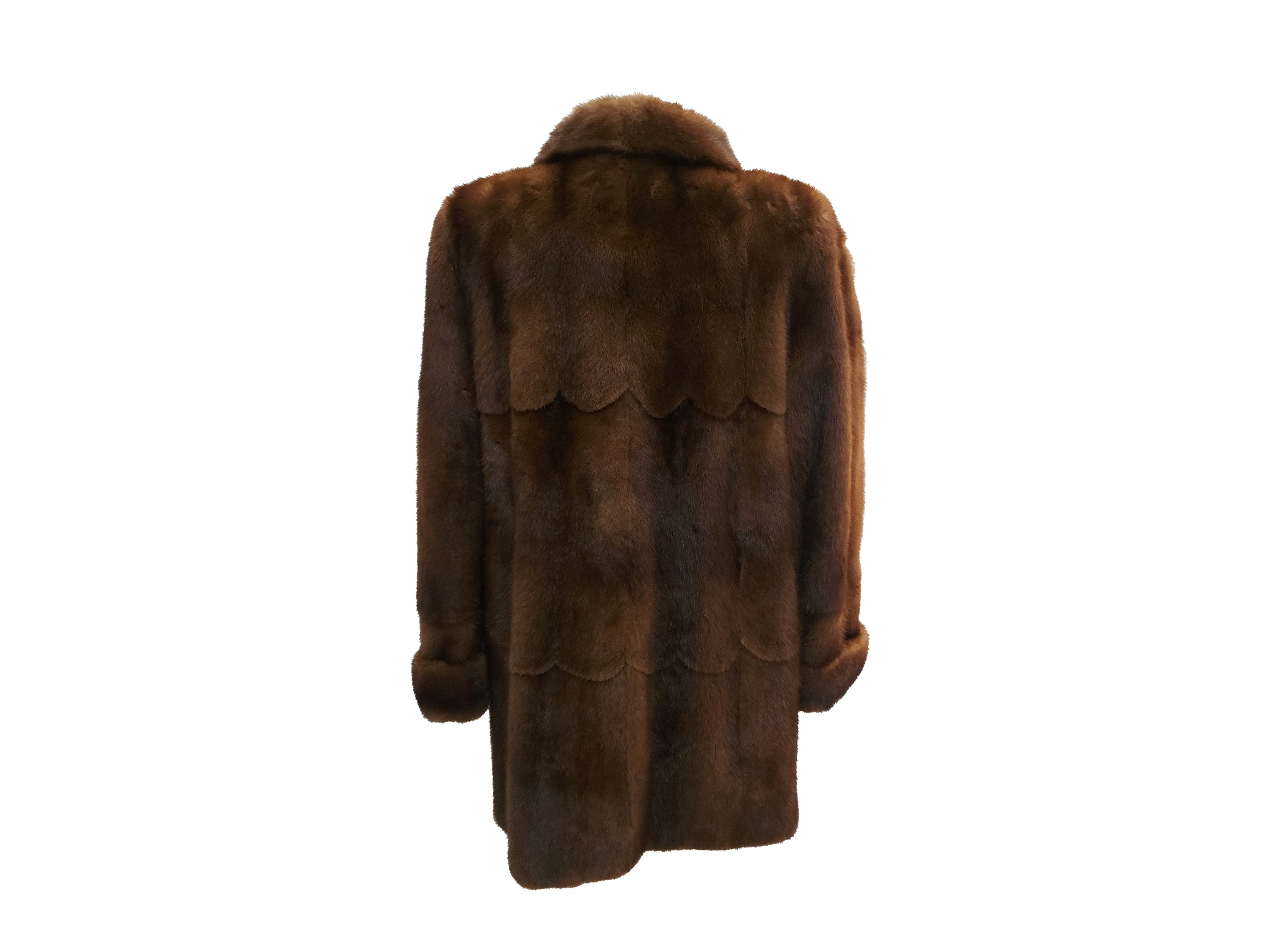 Cappotto in Pelliccia di Visone Marrone Biscotto