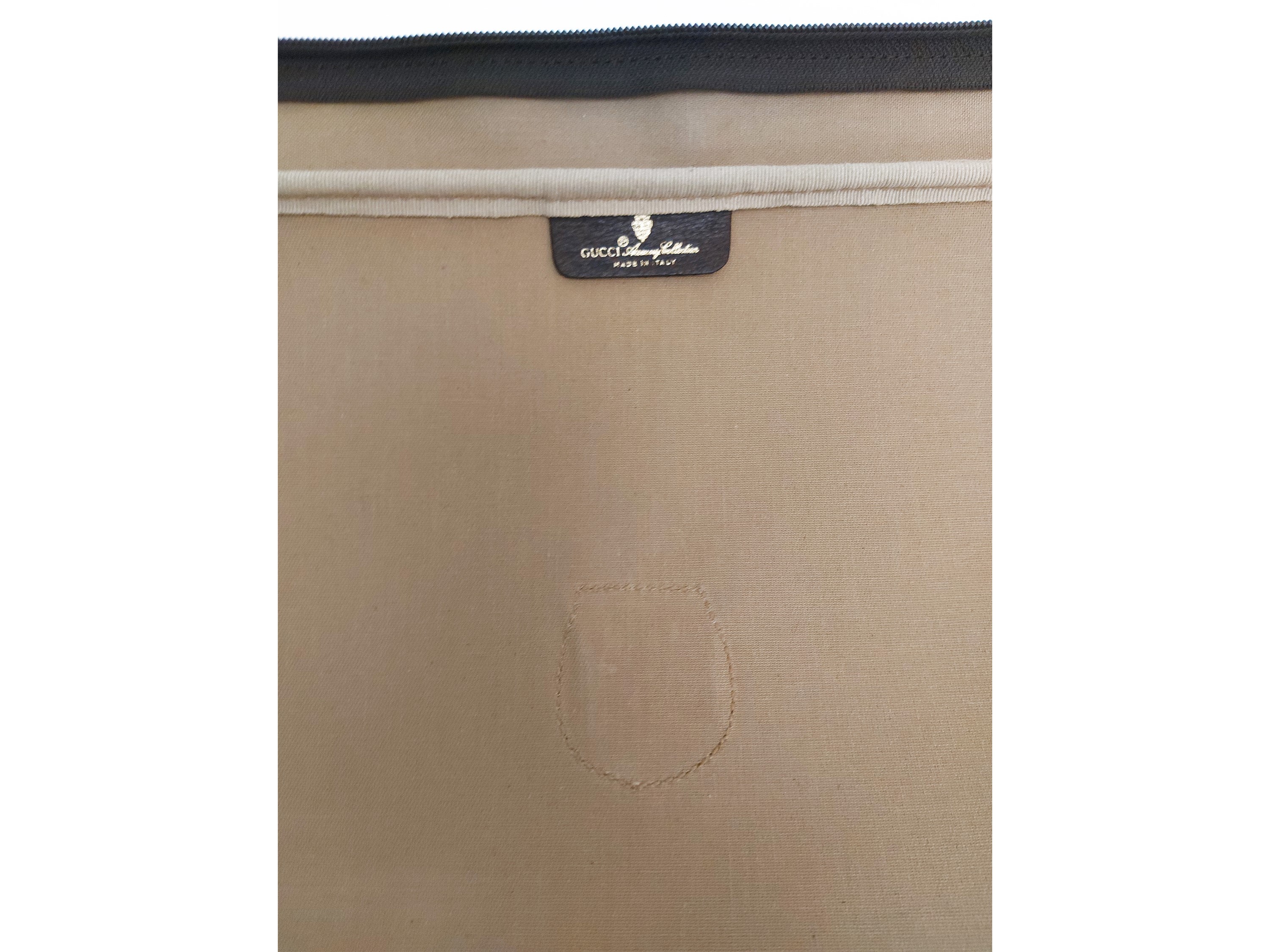 Gucci, Valigia in tela monogram marrone con finiture in pelle di cinghiale