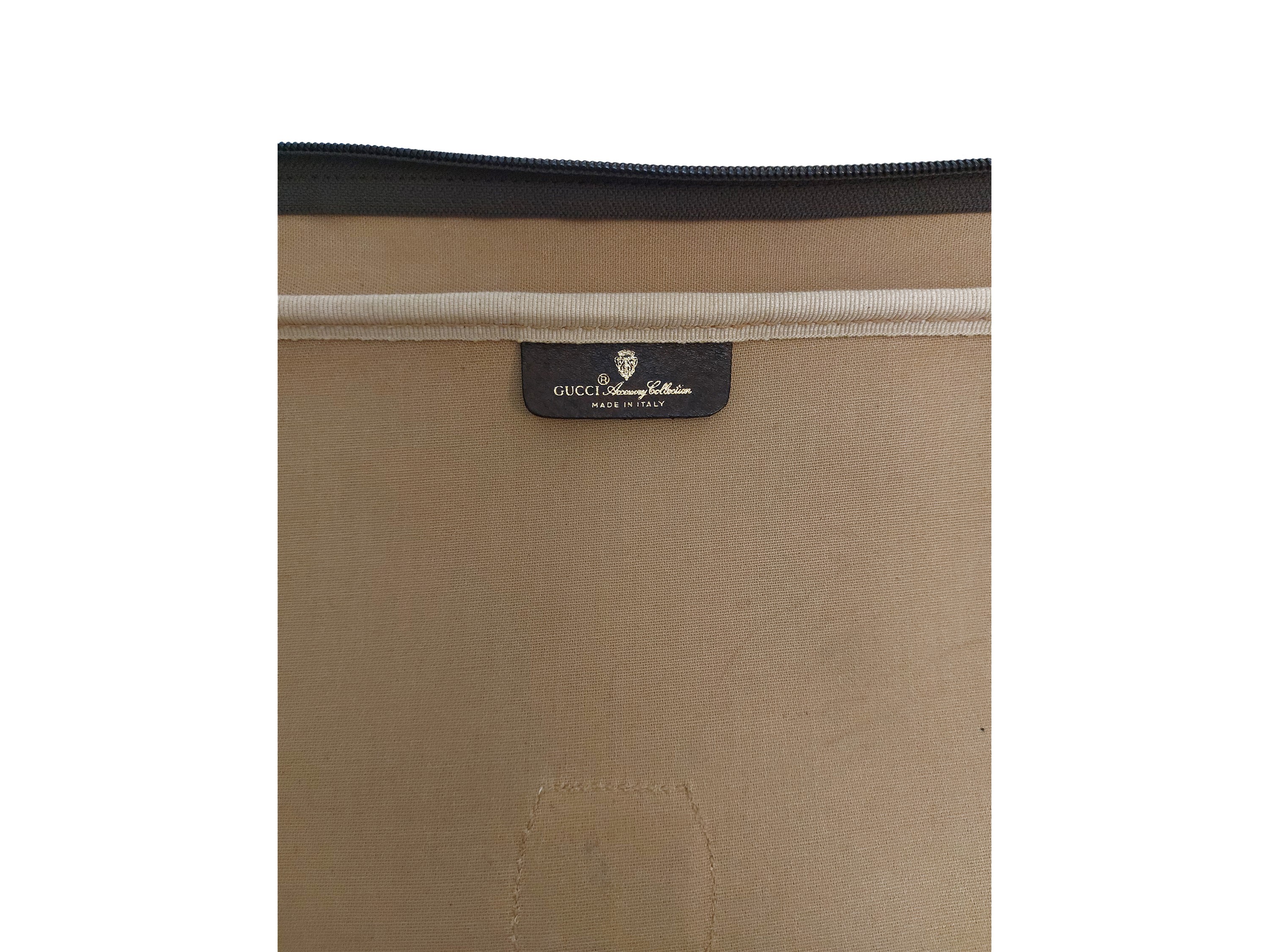Gucci, Valigia in tela monogram marrone con finiture in pelle di cinghiale