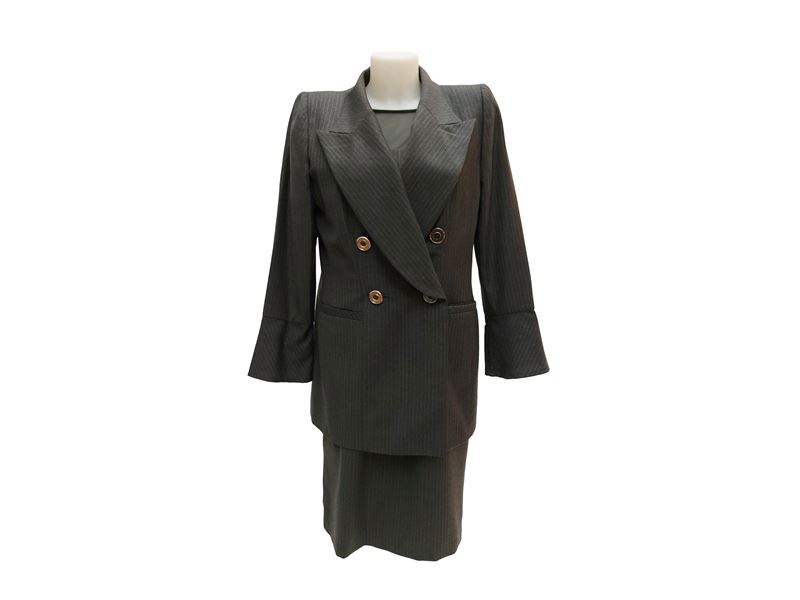 Gai Mattiolo - Tailleur Gessato in Lana Grigia